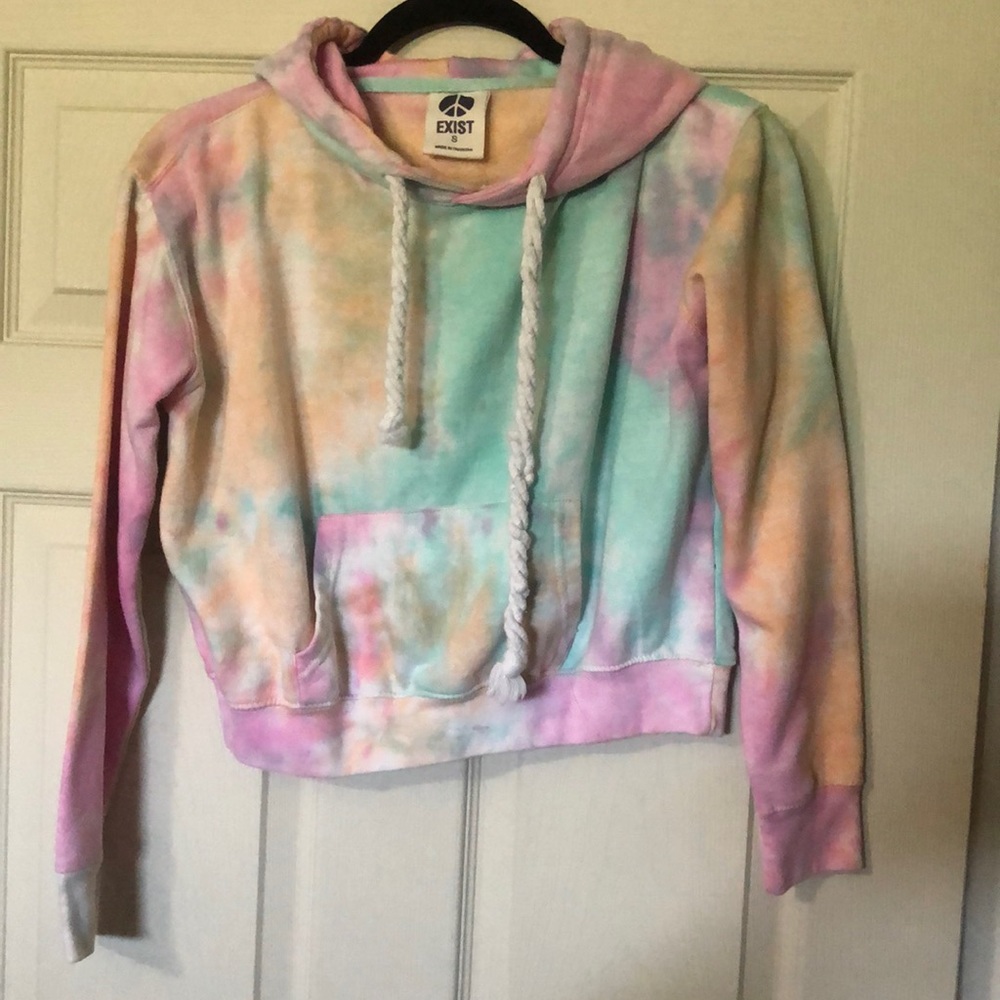 Tie dye pullover crop top size small